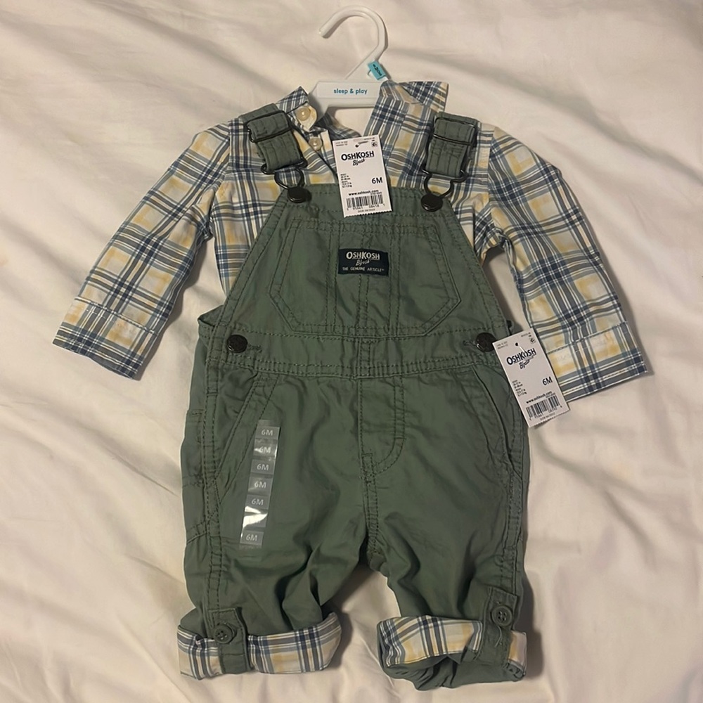 Oshkosh B’gosh Baby Overalls and Shirt
